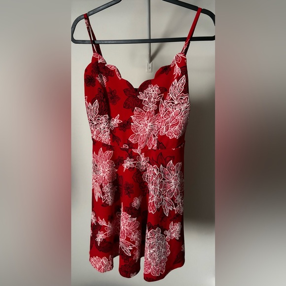 Mini Red Floral Dress - Picture 2 of 3